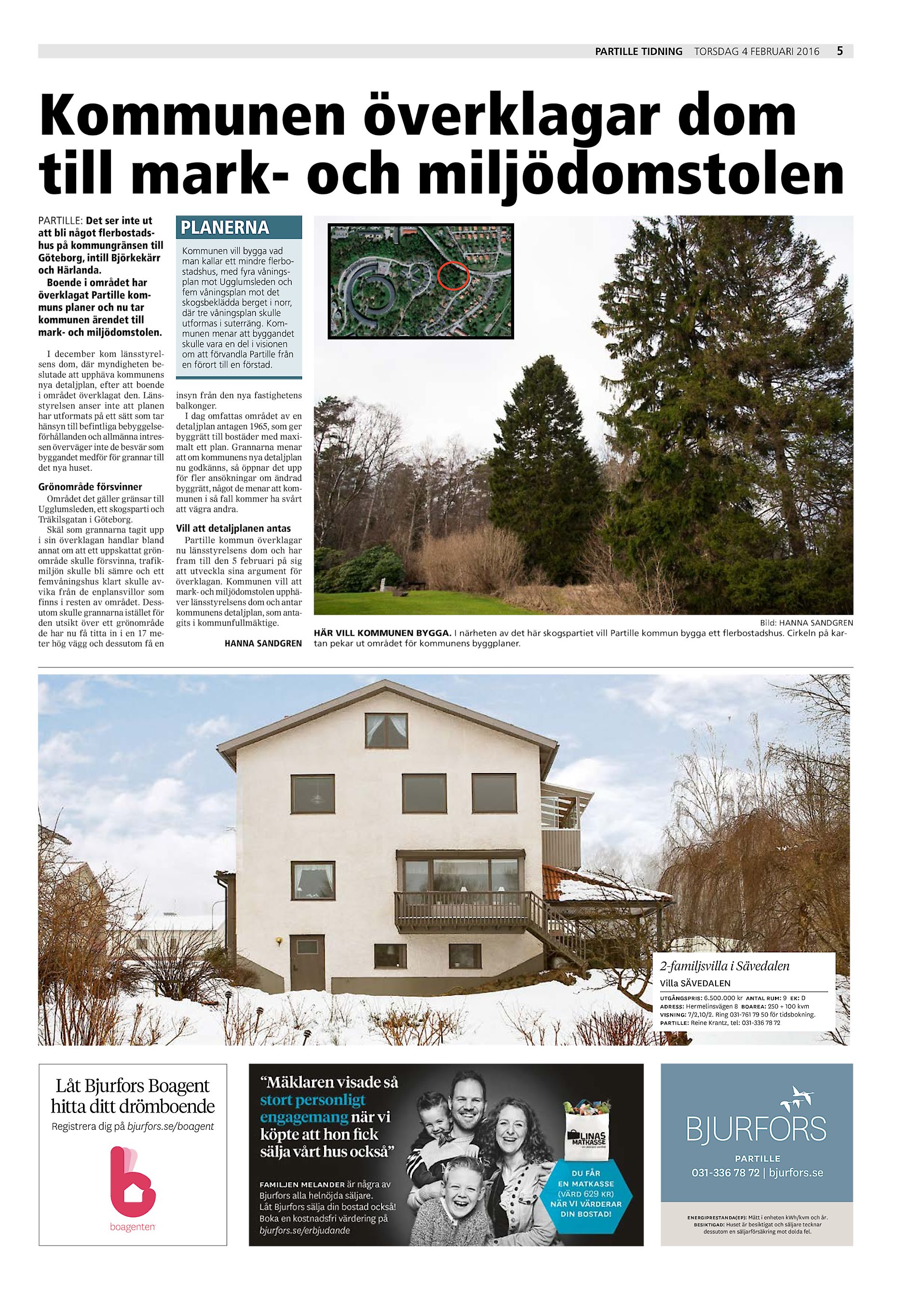 Härrydaposten / Partille Tidning PT-2016-02-04 (endast text) bild Foto