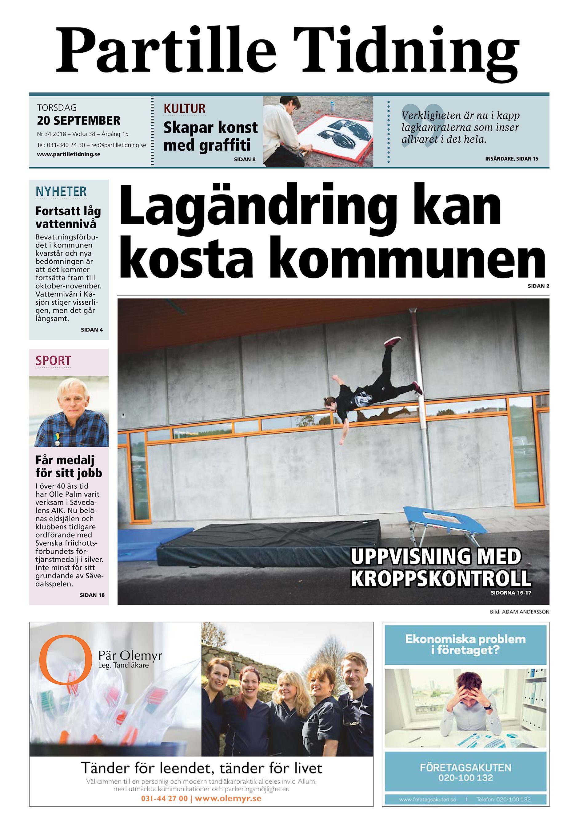 Härrydaposten / Partille Tidning PT-2018-09-20 (endast text) bild Foto