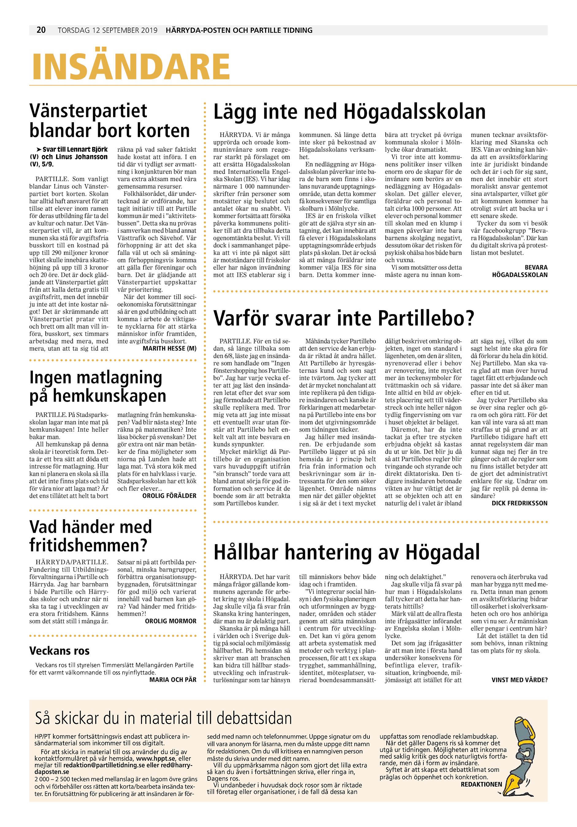 Harrydaposten Partille Tidning Pt 2019 09 12 Endast Text